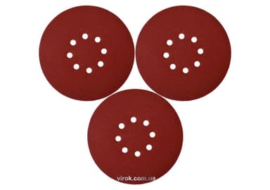 Круг шліфувальний з наждачн. паперу з липучкою YATO: Ø= 180 мм, Р80, до YT-82341, 3 шт [50/200]