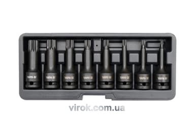 Набір насадок викруткових ударних YATO : SPLINE M5-M18. квадрат 1/2". 8 шт. [15]