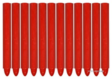 Крейда маркувальна для різних поверхонь YATO : 120 x 12 мм, червона, 12 шт [50]