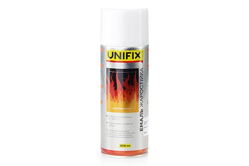 Емаль жаростійка RAL 9010 Білий 400мл UNIFIX