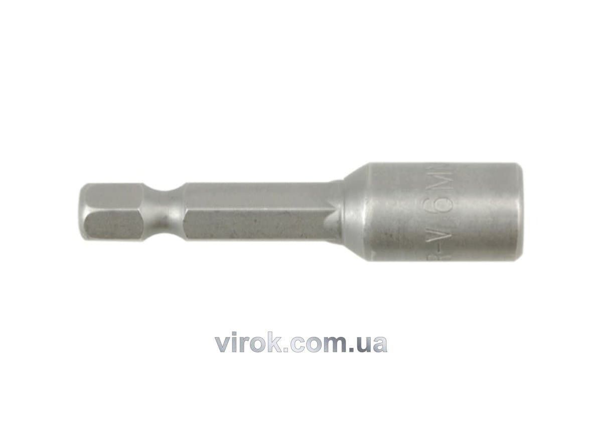 Насадка торцева магнітна 6-гранна YATO : HEX M6 x 48 мм, HEX Ø= 1/4" [Блістер] [100]