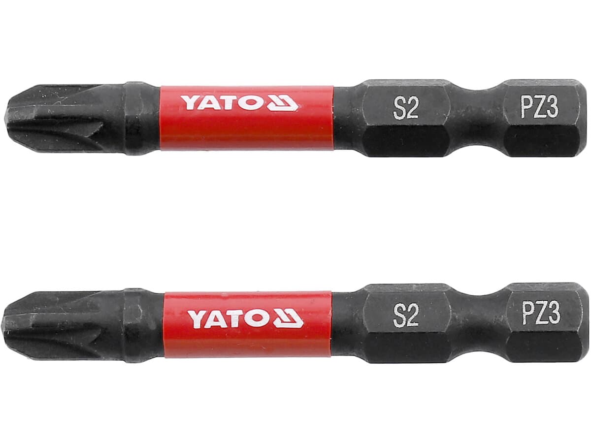 Насадка викруткова ударна YATO PZ3 х 50 мм. HEX 1/4", 2 шт.[10]