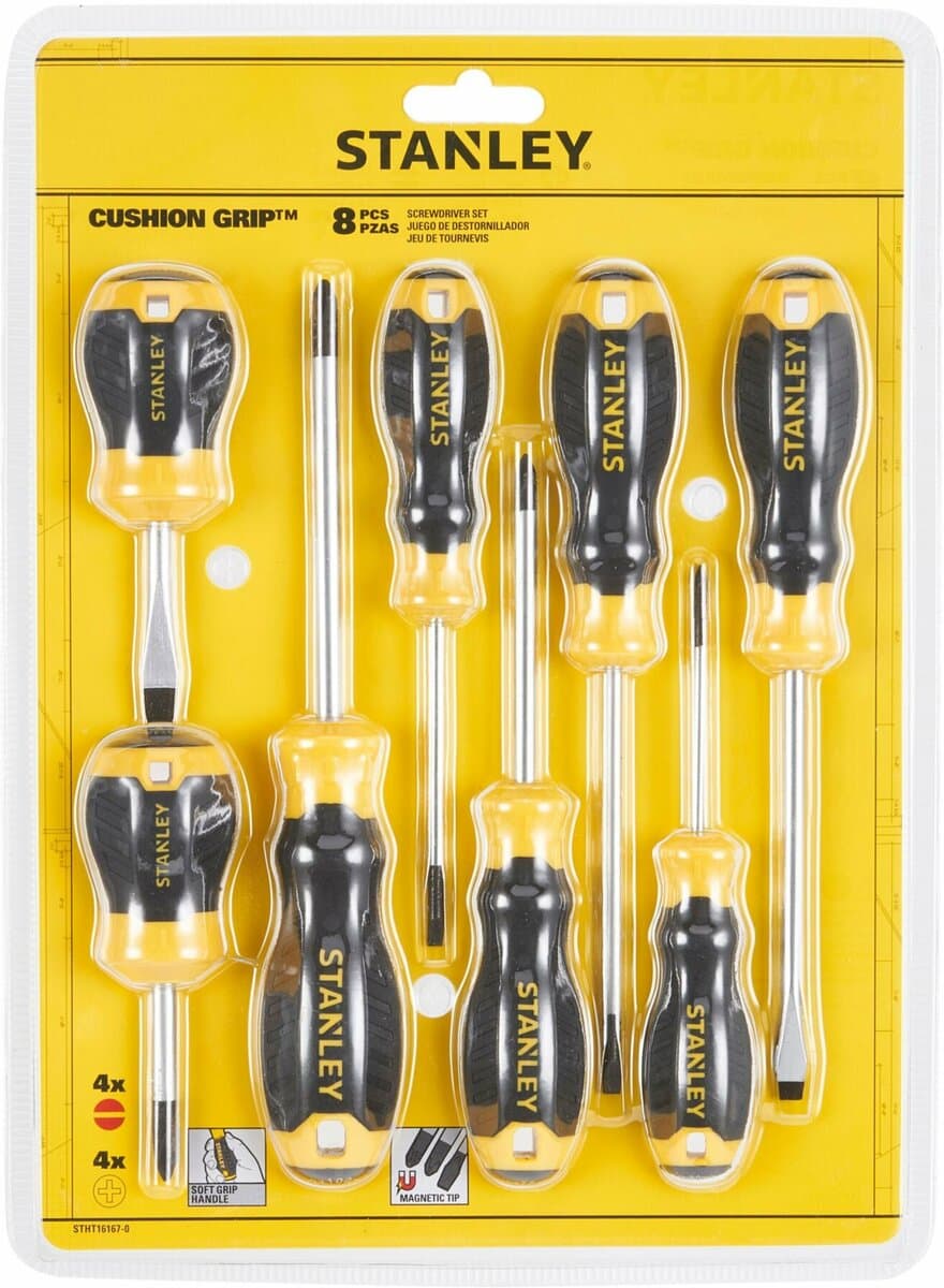 Набір викруток STANLEY "Cushion Grip S/DRIVER" : 8 шт