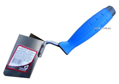 Кельма кутова зовнішня з нержавійки PROFI , двокомпонентна ручка, 80х60 мм , ТМ VIROK