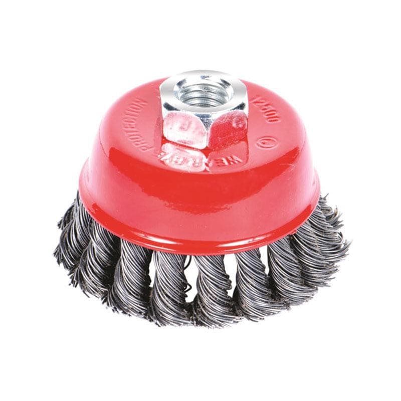 SIGMA Щітка для металу торцева (чашка) Ø 100 мм (плет. дріт, сталь)