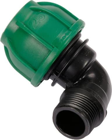 Коліно 90° до водяних пластикових труб з зовн. різьбою 25 мм- 3/4" FLO поліпропіл., для тиску 1 MPa