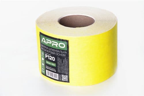 Папір шліфувальний APRO P150 115мм*50м рулон (паперова основа)