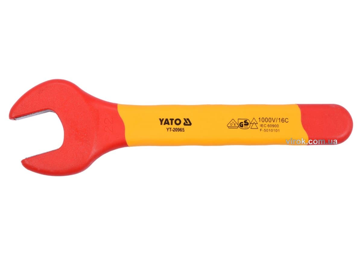 Ключ ріжковий електрика VDE YATO : М22 мм, до 1000V(DW)