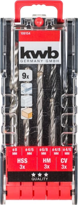 Набір універсальних свердел, 9 шт, PROMO KWB (109154)