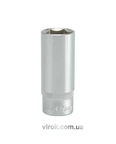 Головка торцева 6-гранна YATO : подовжена, квадрат 3/8", М= 19 мм, L= 63 мм [12/60/120]