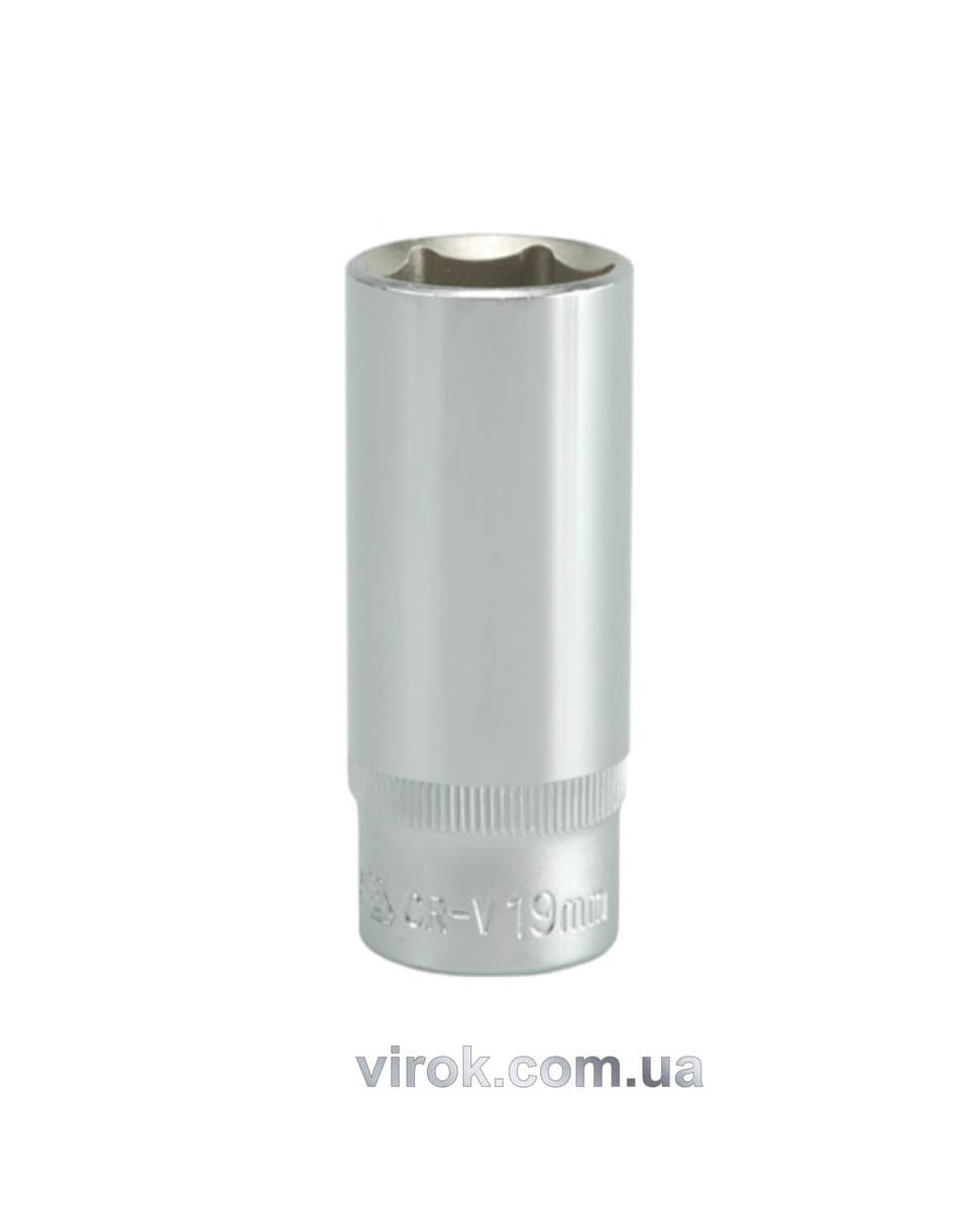 Головка торцева 6-гранна YATO : подовжена, квадрат 3/8", М= 19 мм, L= 63 мм [12/60/120]