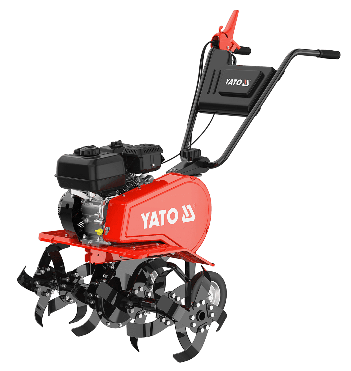 Культиватор бензиновий YATO: двигун- 6,5 КС, ширина борозни- 34-78 см, глибина- 160-300 мм, бак-1,2л