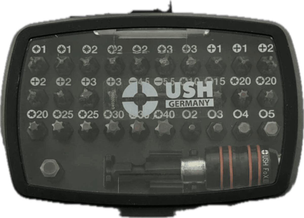 Набір насадок викруткових Industry USH: з тримачем, PH, PZ, SL, TX, HEX, 32 ел