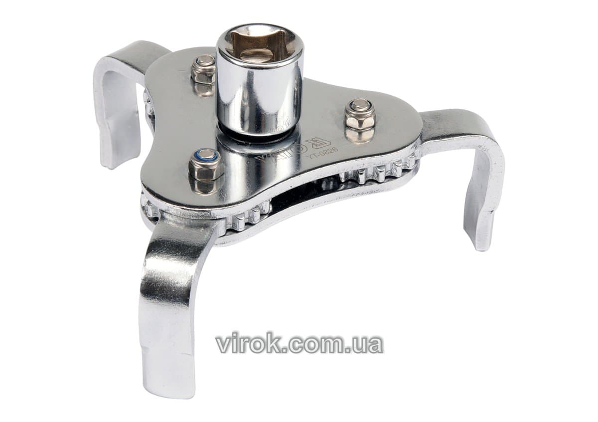 Ключ до оливного фільтру "краб" YATO, на квадр. 3/8", 1/2", 63-120мм, 3 ножки [12/36]