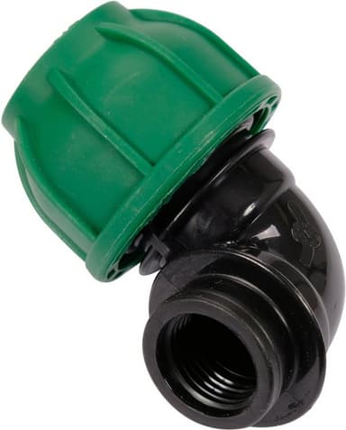 Коліно 90° до водяних пластикових труб з внут. різьбою 25 мм-1/2" FLO поліпропілен., для тиску 1 MPa