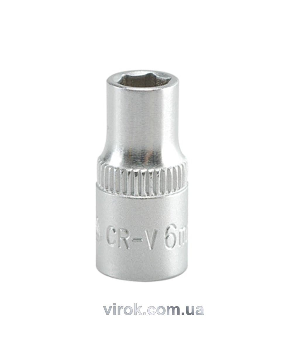 Головка торцева 6-гранна YATO : квадрат 1/4", М= 6 мм, L= 25 мм [24/240/400]