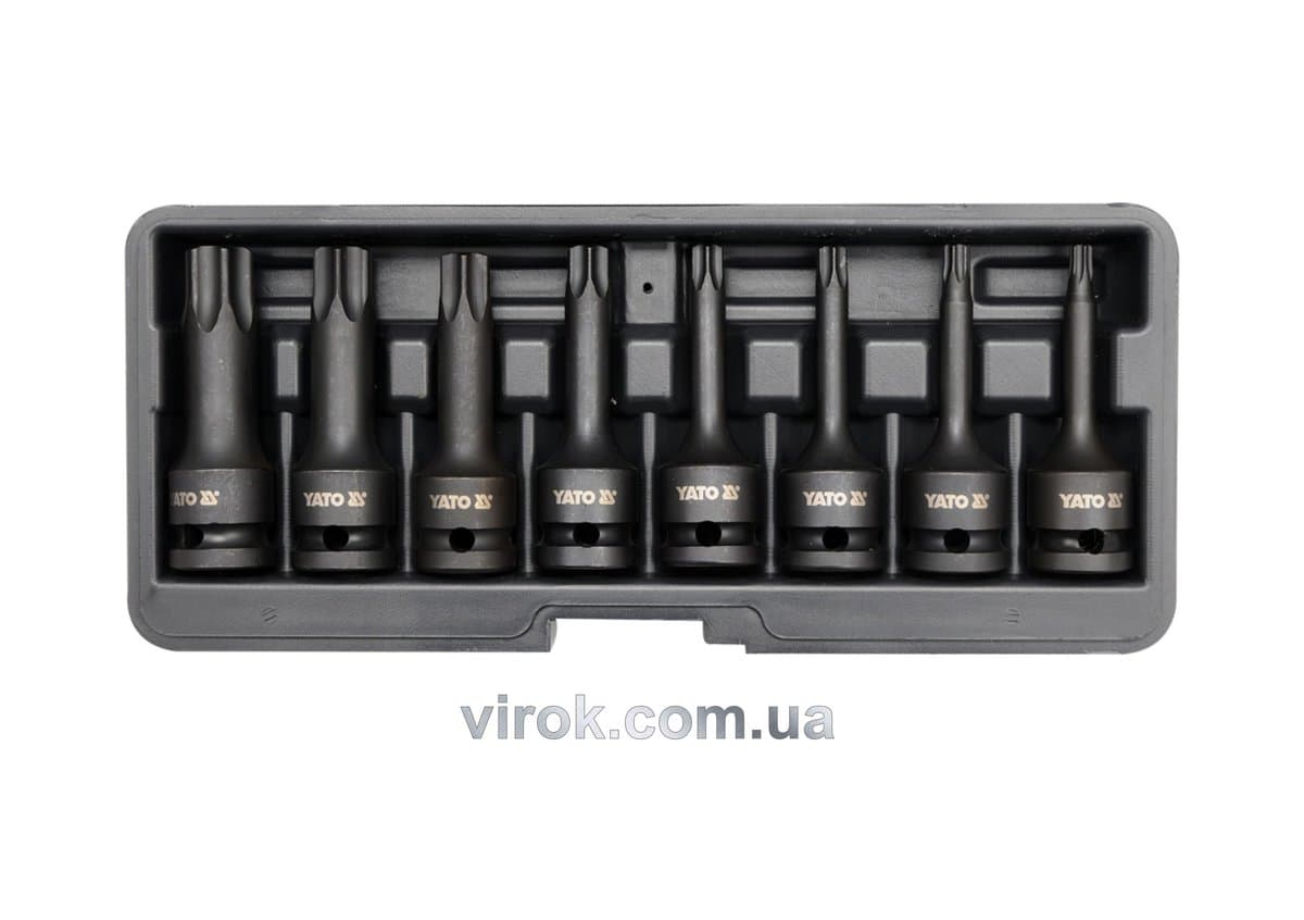 Набір насадок викруткових ударних YATO : TORX T30-T80. квадрат 1/2". 8 Од. [15]