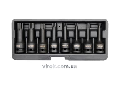 Набір насадок викруткових ударних YATO : TORX T30-T80. квадрат 1/2". 8 Од. [15]