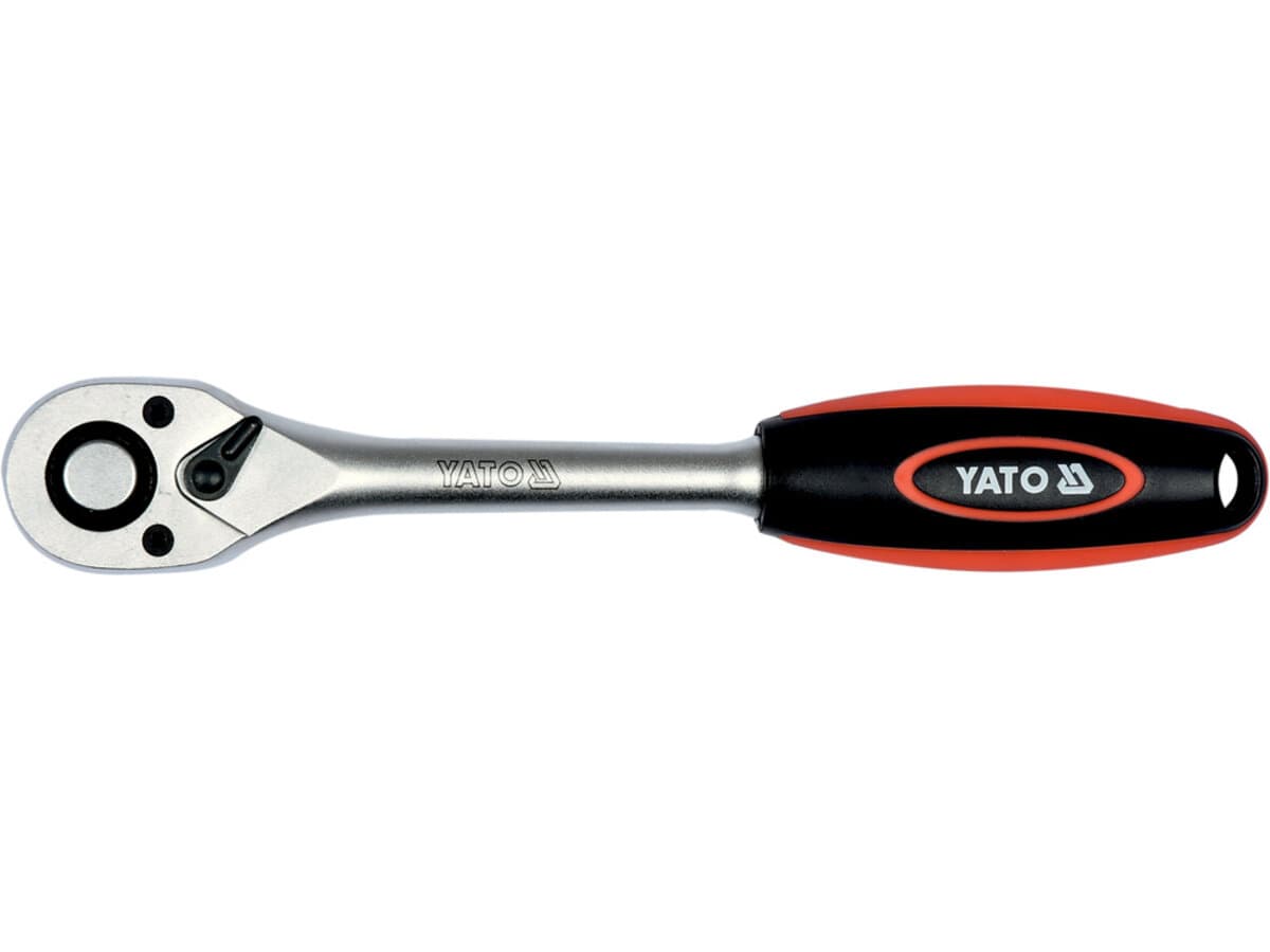 Тріщатка YATO : квадрат 3/8", L= 210 мм, 90Т [6/36]