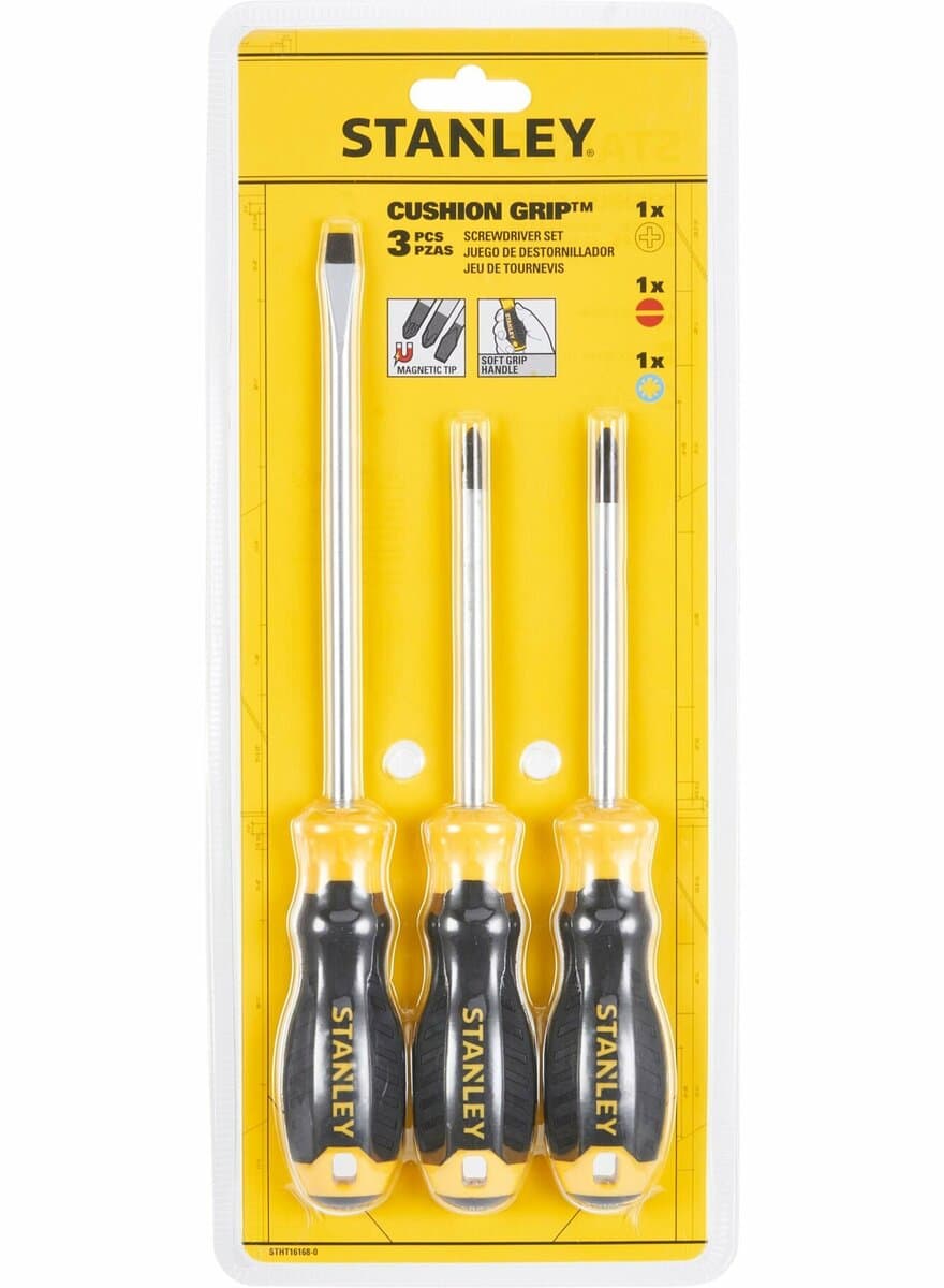Набір викруток STANLEY "Cushion Grip S/DRIVER" : 3 шт