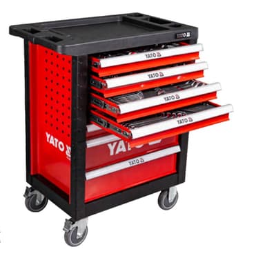 Шафа з інструментами YATO, на колесах, 7 шуфляд, 958x766x465 мм, набір 400 шт.