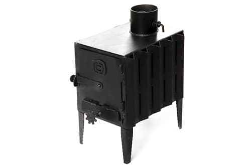 Пічка-буржуйка з радіатором 4кВт, 350х250х460мм СИЛА