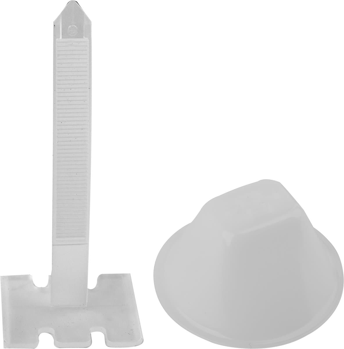 Чашки і стяжки для викладання плитки VOREL : мін. стик t=0.75 мм, плитка 3-40 мм. 50 + 50 шт.(DW)