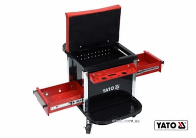Табурет на колесах YATO з 2 шуфлядами, 530 x 470 x 360 мм, 150 кг [1]
