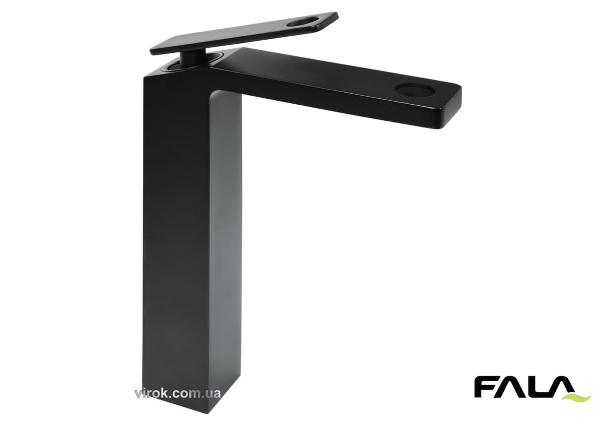 Змішувач води FALA для умивальника високий "NOIR 1" з кульовим регулятором, латунний(DW)