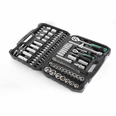 Набір насадок (інструментів) торцевих з тріскачкою CrV 1/4, 1/2 (72Т) (108 шт.) ТМ СИЛА