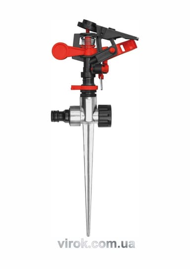 Зрошувач імпульсний 6-режимний YATO на кілку, до шлангу 1/2", межа дії- 24м, ABS-пластик + цинк [48]