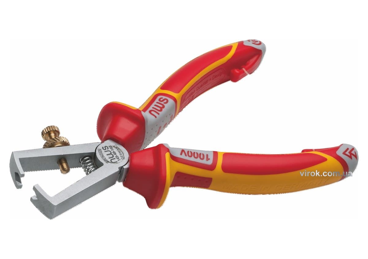 Щипці для зняття ізоляції NWS з ізольов. ручками VDE до 1000 В: L=160 мм, Ø≤10 мм