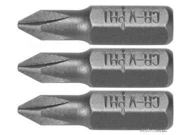 Насадка викруткова STHOR : Phillips PH1 x 25 мм, HEX 1/4", Cr-V, 3 шт (DW)