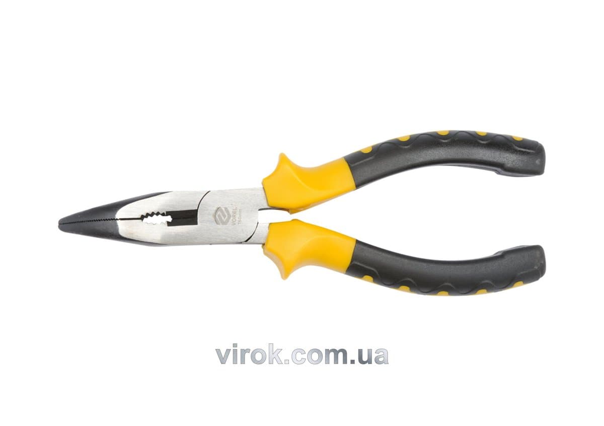 Щипці - тонкогубці VOREL гнуті, l= 160 мм [6/120]