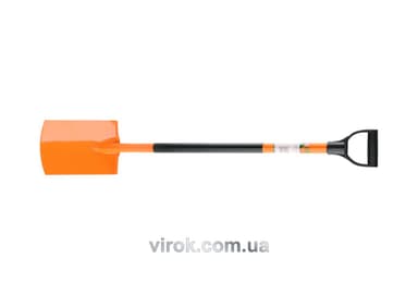 Лопата штикова FLO прямокут. 28х19,5 см з металевим держаком з пластик. захватом [200]