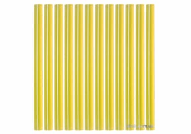 Стержні клейові YATO жовті : Ø=7,2 мм, L=100 мм, уп. 12 шт. [50]