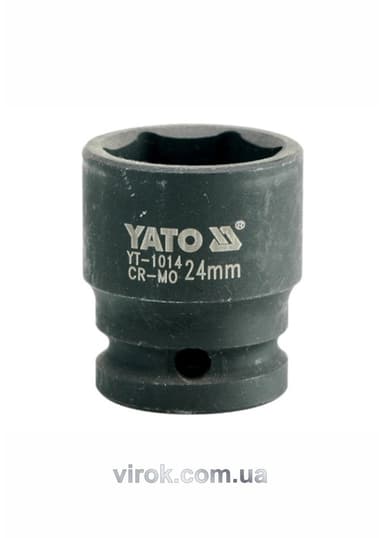 Головка торцева ударна 6-гранна YATO : квадрат 1/2", М= 24 мм, L= 43 мм [30/120]