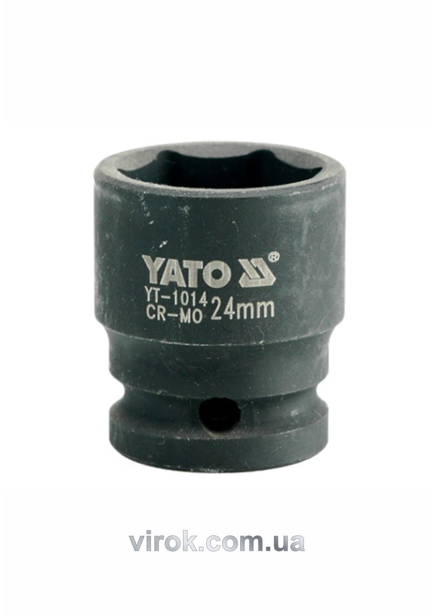 Головка торцева ударна 6-гранна YATO : квадрат 1/2", М= 24 мм, L= 43 мм [30/120]