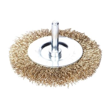 SIGMA Щітка для дриля дротяна дисковидна Ø 75 мм хвостовик Ø 6 мм (латунь)