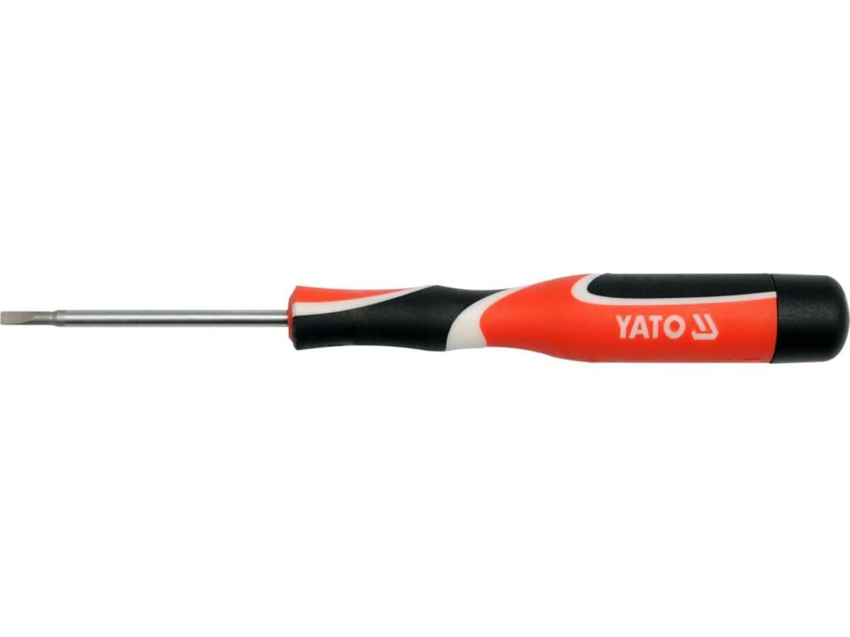 Викрутка плоска прецизійна YATO: шліц SL3 x 75 мм [50]