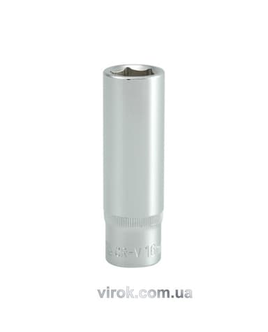 Головка торцева 6-гранна YATO : подовжена, квадрат 1/2", М= 16 мм, L= 76 мм [12/60/120]