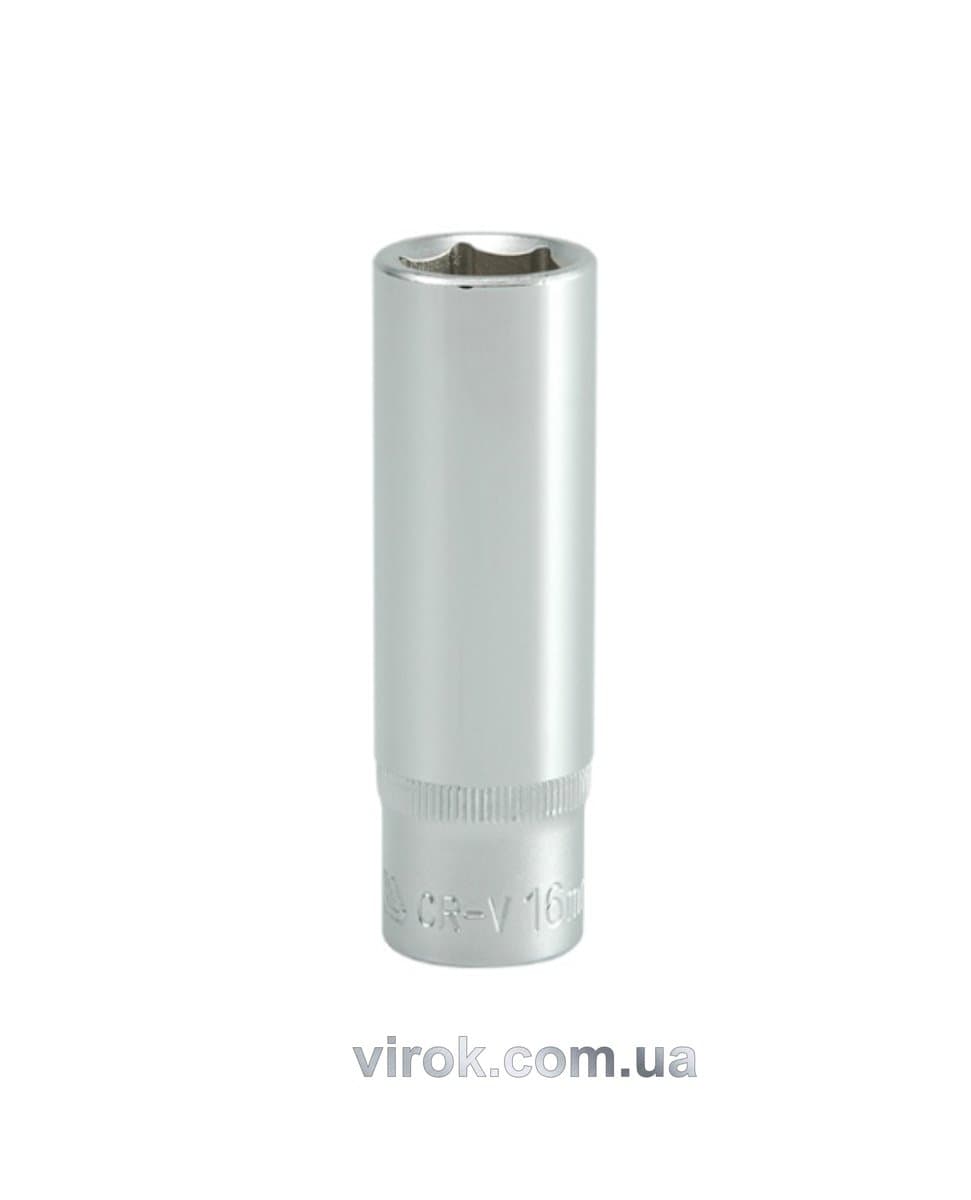 Головка торцева 6-гранна YATO : подовжена, квадрат 1/2", М= 16 мм, L= 76 мм [12/60/120]