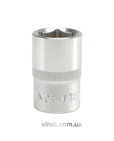 Головка торцева 6-гранна YATO : квадрат 1/2", М= 18 мм, L= 38 мм [12/120/240]