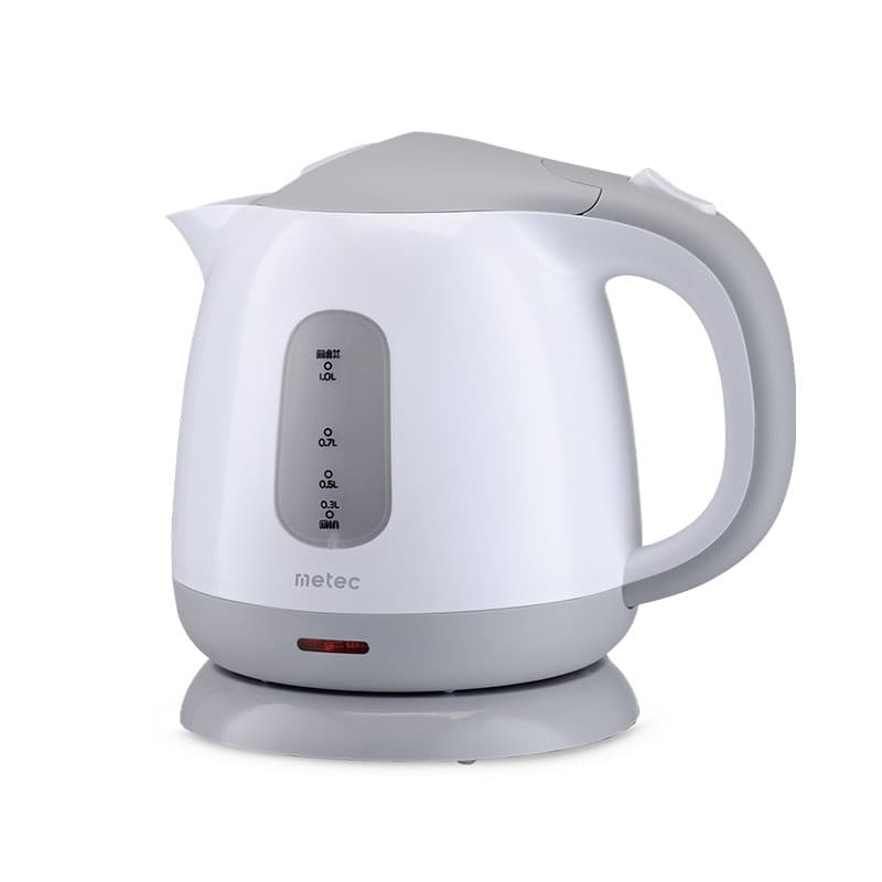 METEC Електрочайник EK-01PWG 1л, 900-1100Вт, корпус пластик, біло-сірий