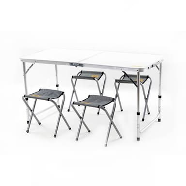 СИЛА Набір меблів пікніковий на 4 людини (стіл-чемодан + 4 стільця) 120 х 60 х 70 см