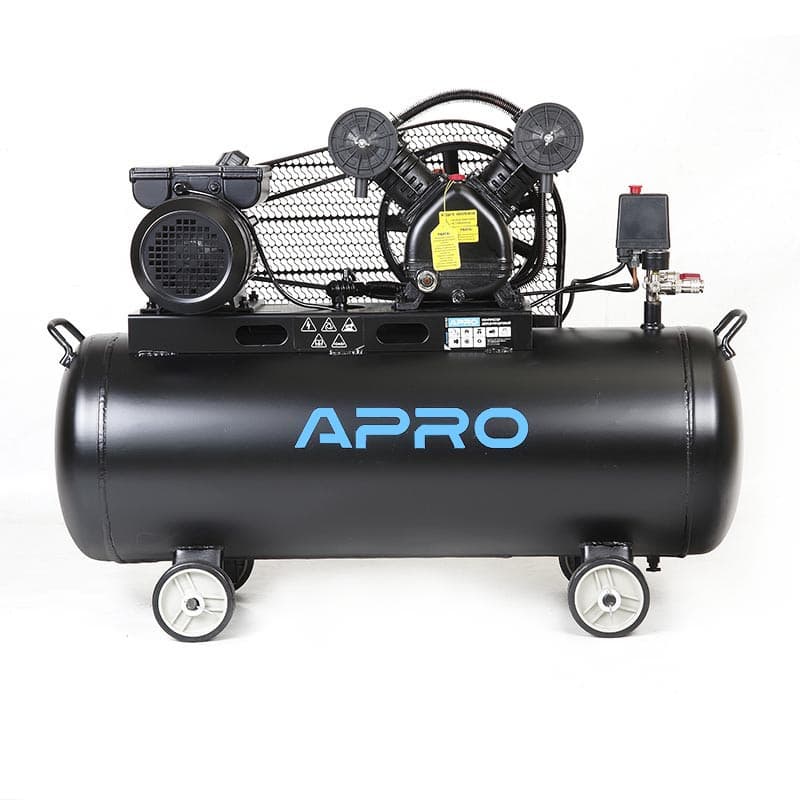 APRO Компресор двоциліндровий пасовий OFBD-100 8 Бар 2.2 кВт 402 л/хв 100 л (2 крана) + Олива 0,5 л