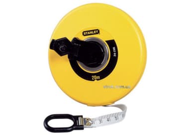Стрічка STANLEY " FIBERGLASS " 20мх12мм, в пластмасовому корпусі