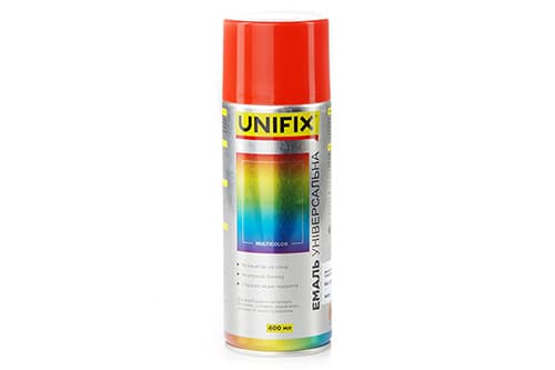 Емаль акрилова універсальна RAL 2004 Помаранчевий гл. 400мл UNIFIX