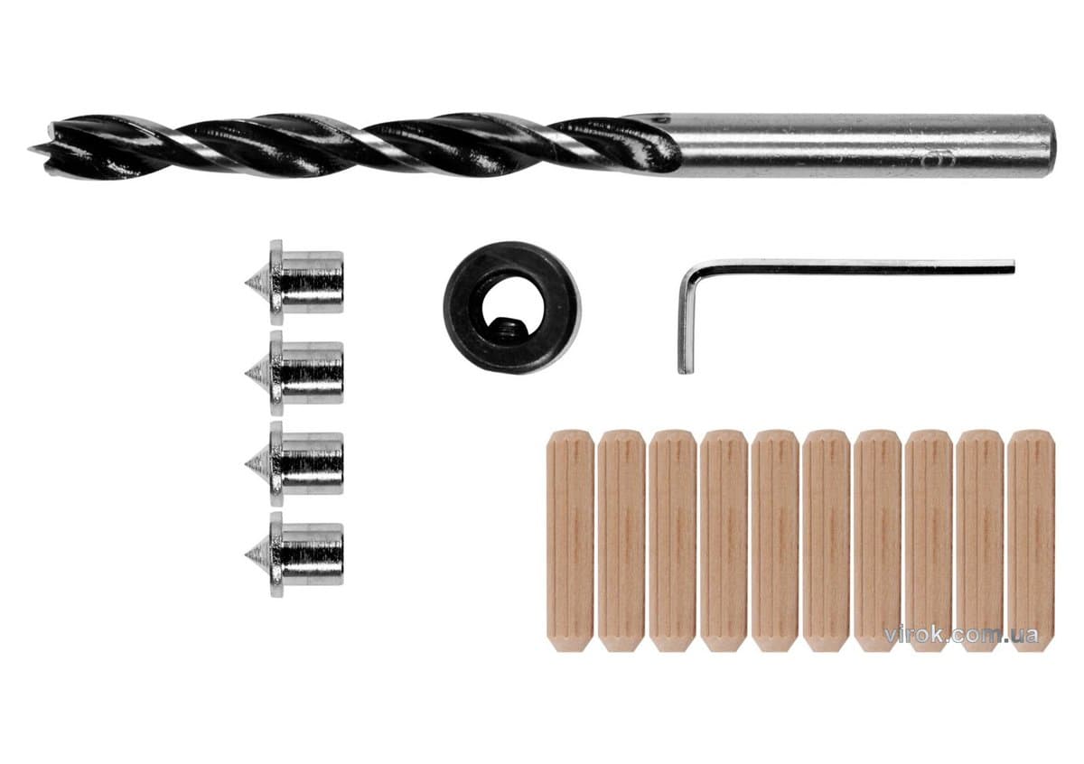 Засоби для кілкових сполучень YATO з діаметром 8 мм, набір, 17 шт. [4/100]