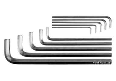 Ключі 6-гранні Г-подібні YATO : Cr-V, М3-17 мм, 10 шт. [5/240]